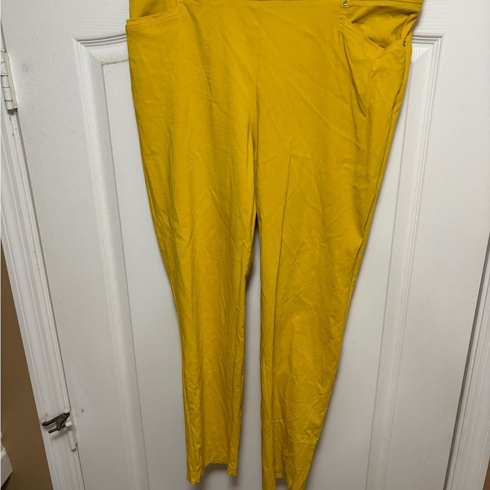 Yellow Ankle-Length Women's Pants